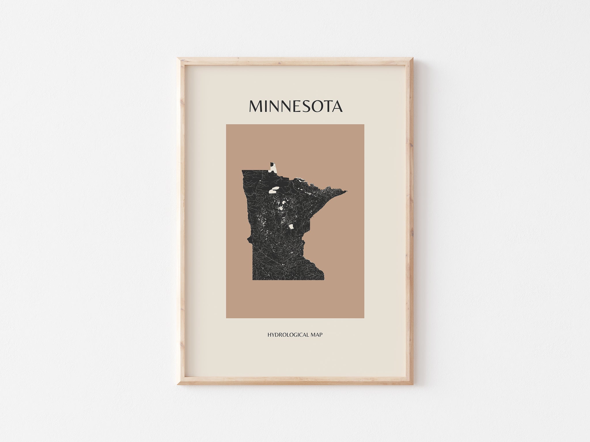 Minnesota Mid-Century Modern Hydrological Map