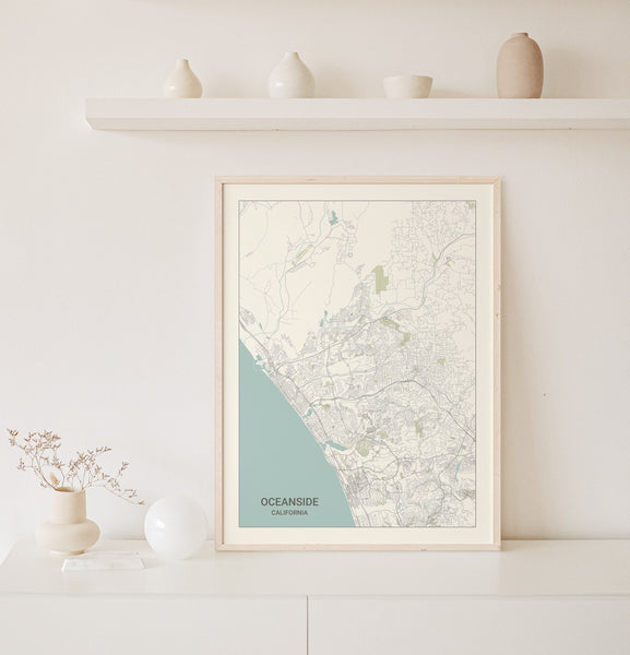 Oceanside California Map Print