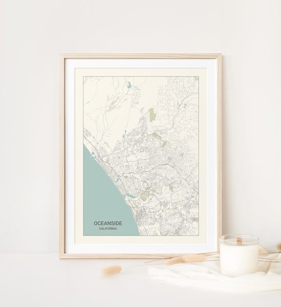 Oceanside California Map Print