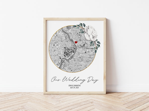 Personalized Wedding Map Gift