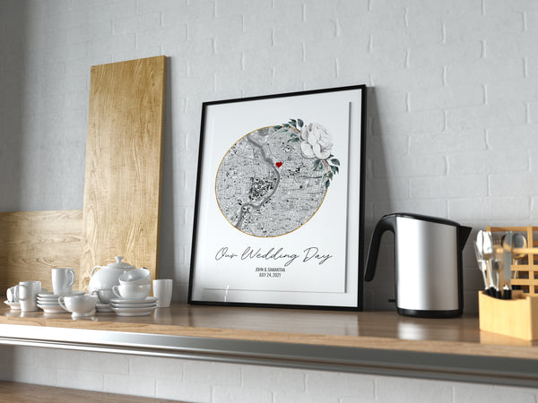Personalized Wedding Map Gift