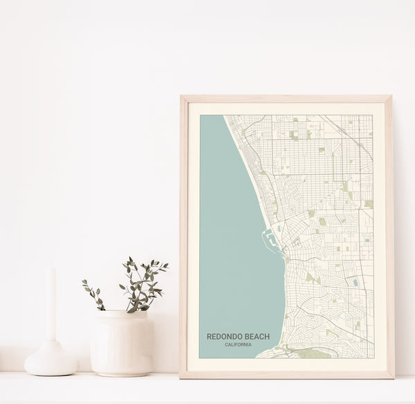 Redondo Beach California Map Print