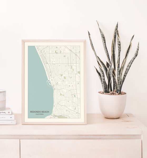 Redondo Beach California Map Print