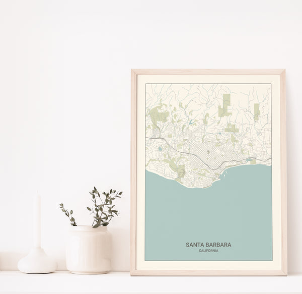 Santa Barbara California Map Print
