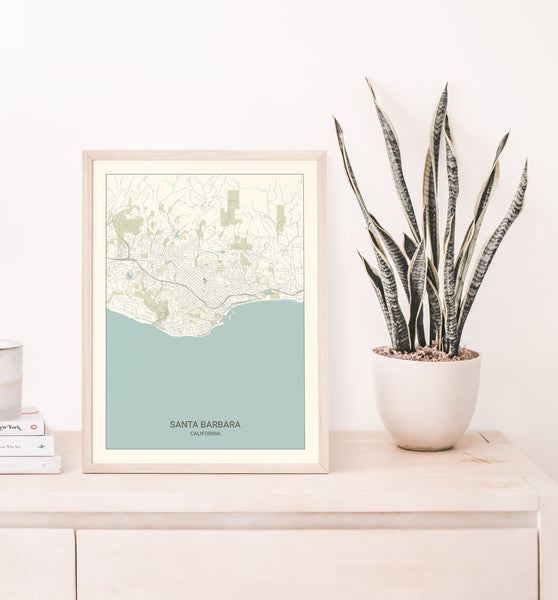 Santa Barbara California Map Print