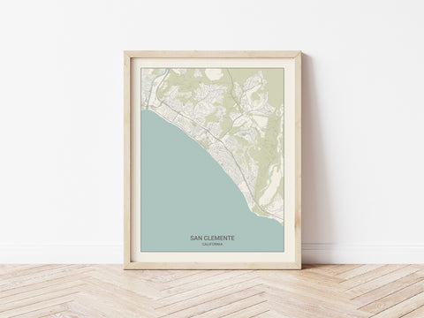 San Clemente California Map Print