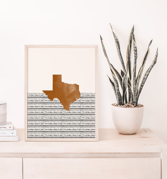 Texas Boho Wall Art Map