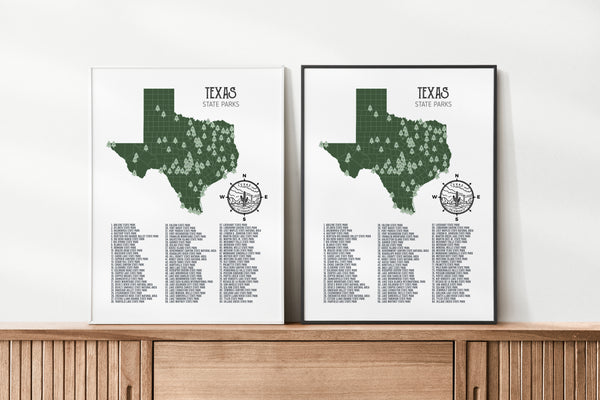 Texas State Parks Map Print
