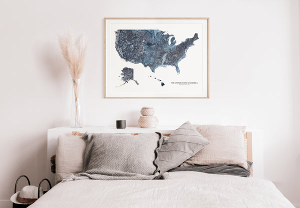 United States Hydrological Map Blue