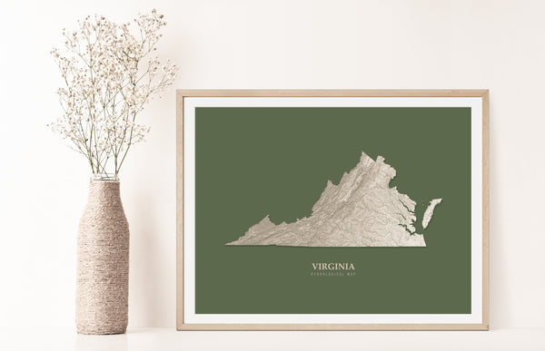 Virginia Hydrological Map Green