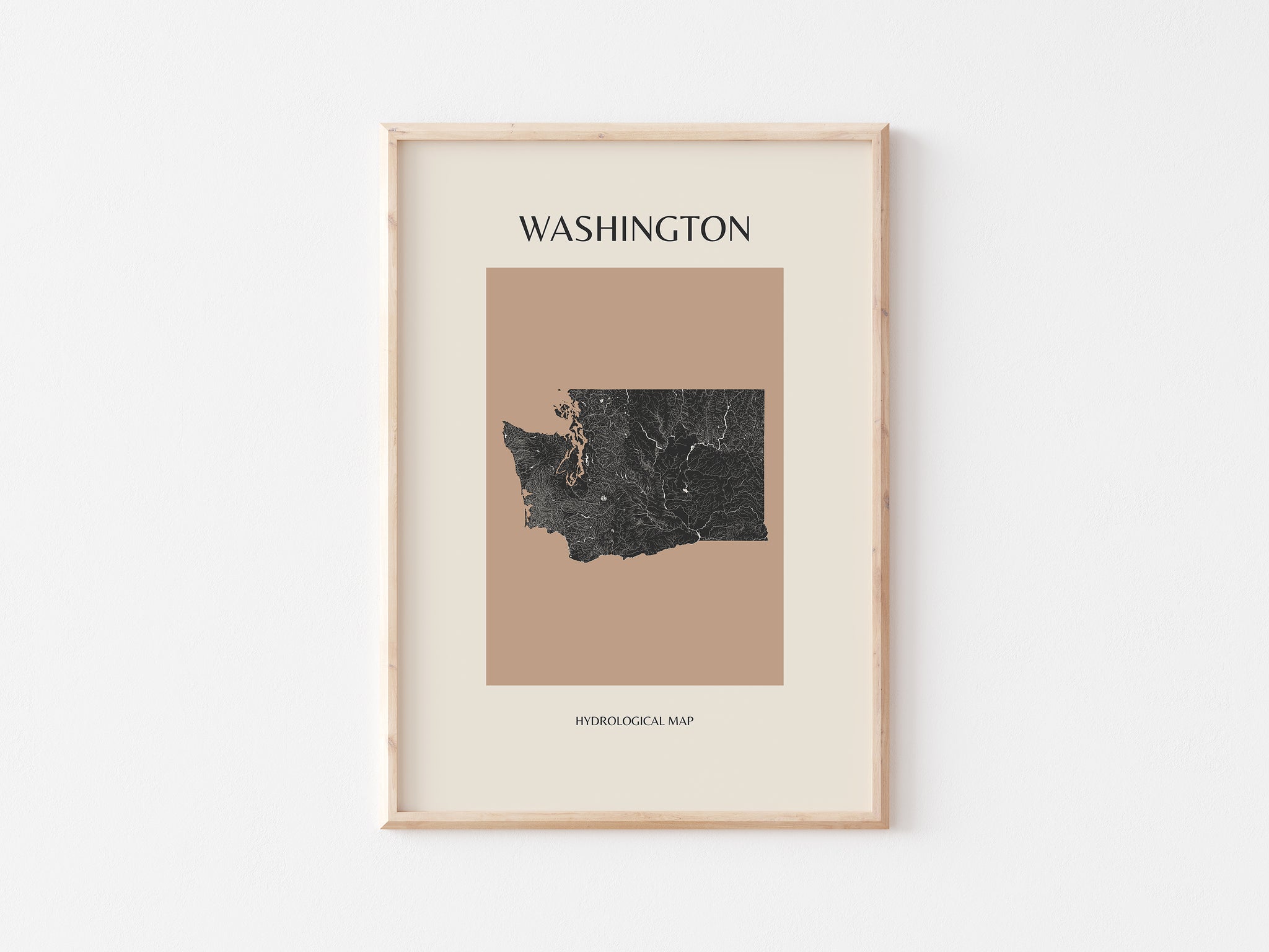 Washington Mid-Century Modern Hydrological Map