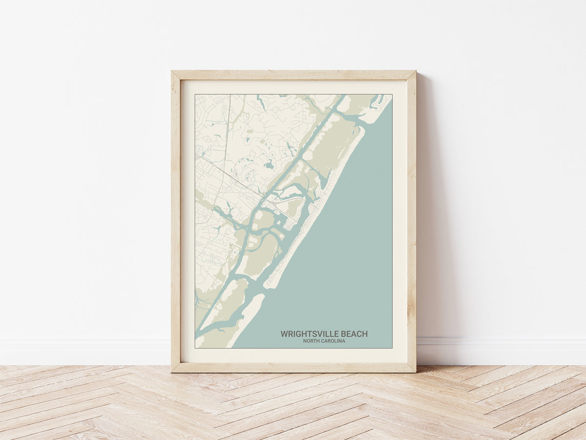 Wrightsville Beach North Carolina Map Print – Maps By Paige