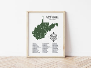 West Virginia State Parks Map