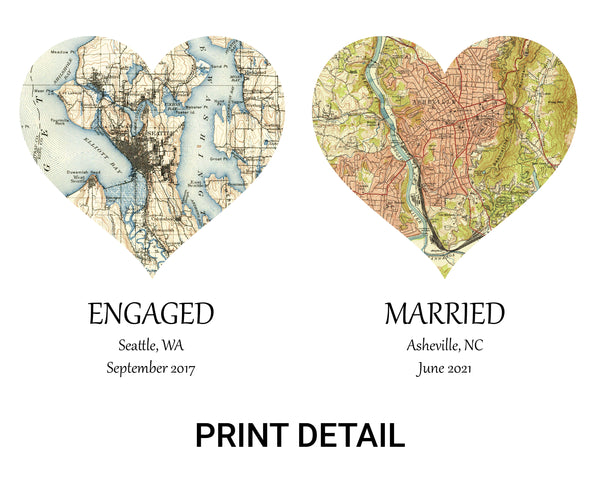 Personalized Wedding/Anniversary Map Gift